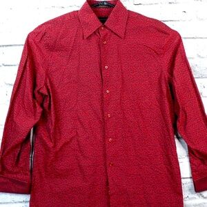 Alfred Sung Men’s Large Floral Pattern Button Down Dress Shirt